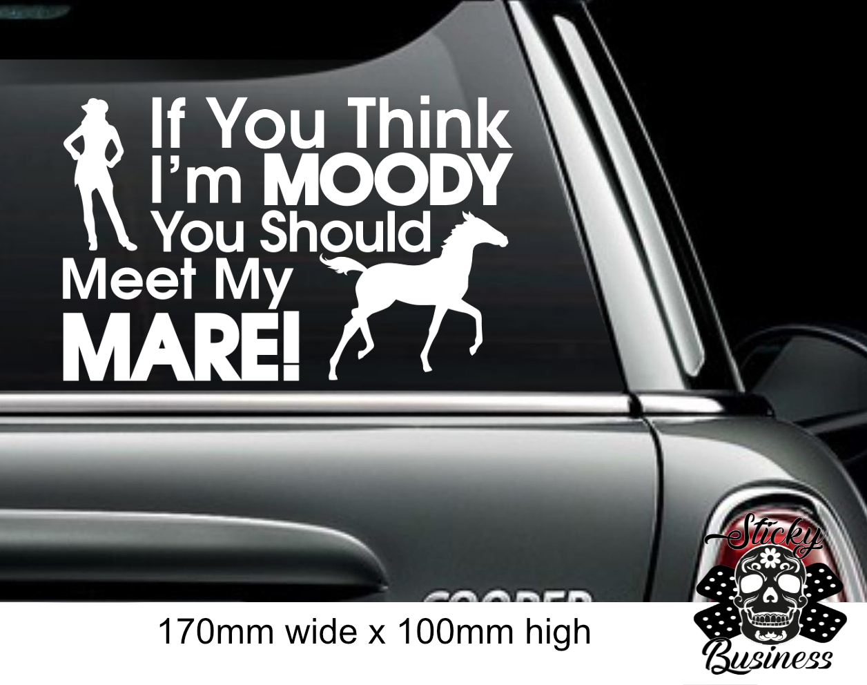 HORSE STICKER Funny Moody Mare Rider Cowgirl